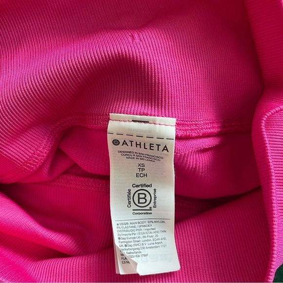 Athleta Hot Pink Aurora Seamless Ribbed High Rise Tight Leggings 533472 EUC XS - Picture 8 of 11
